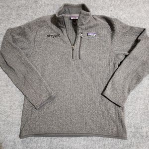 Patagonia Sweater Men's Medium Gray Quarter Zip Better Sweater Logo Outdoors